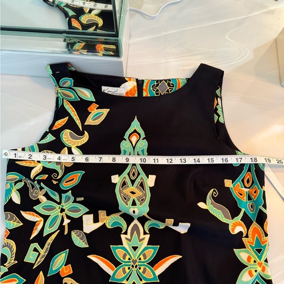 Kim Rogers Black and Green Sleeveless Sheath Mini Dress Size 12 - Picture 7 of 13